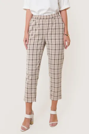 Checkered Ankle-Length Pull Up Cozy Pants