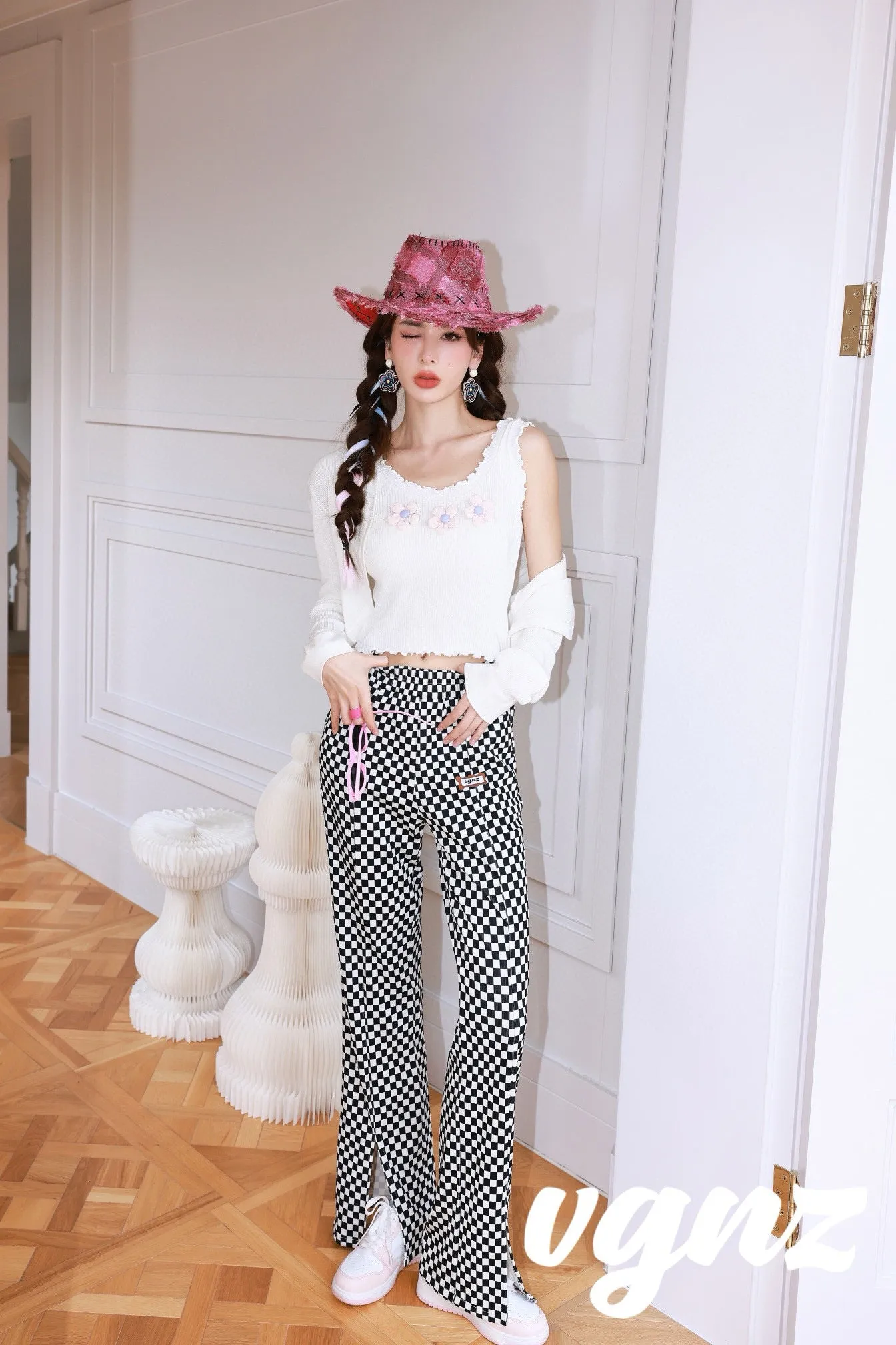 Checkered Ice Cotton Pants
