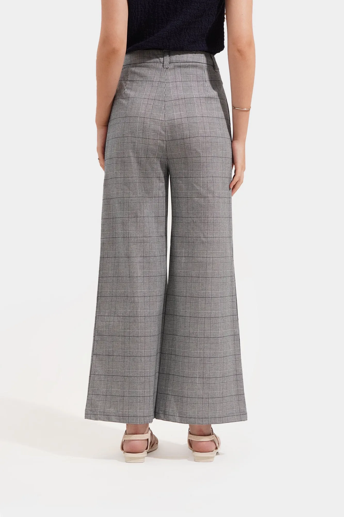 Checkered Wide Leg Trousers