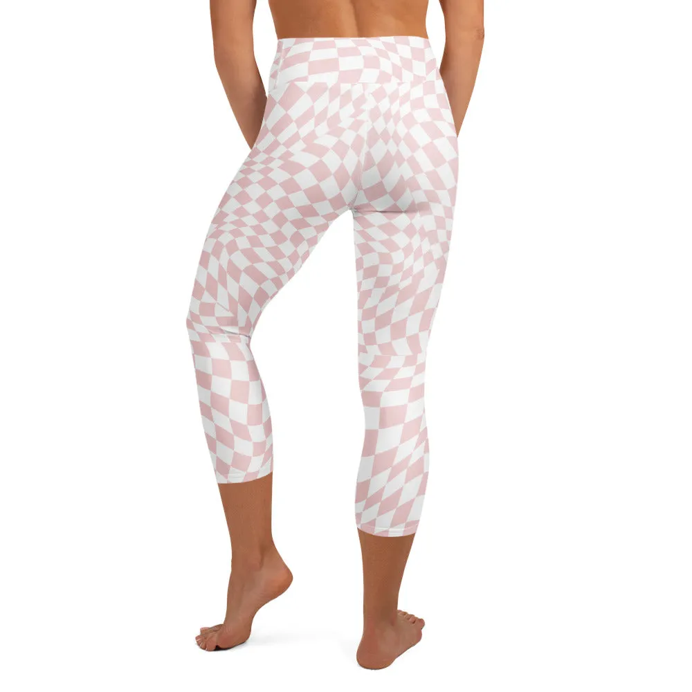 Checkered Yoga Capri Leggings