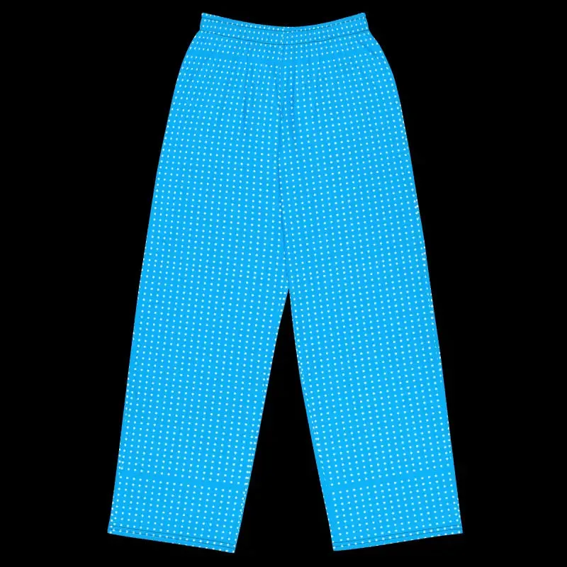 Chic Blue Polka Dots Wide Leg Pants
