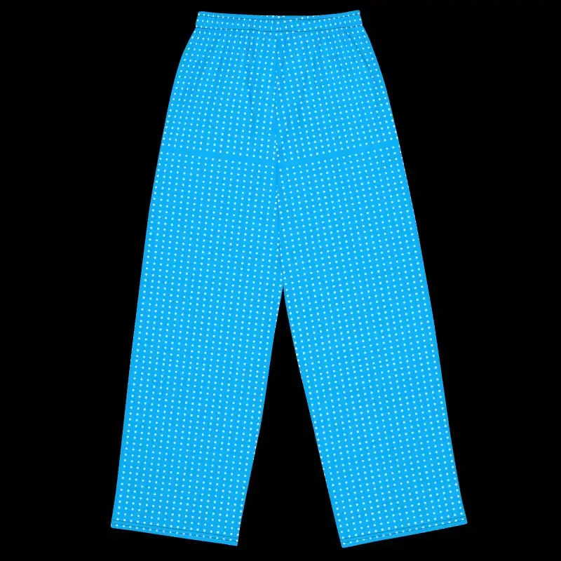 Chic Blue Polka Dots Wide Leg Pants