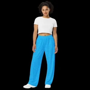 Chic Blue Polka Dots Wide Leg Pants