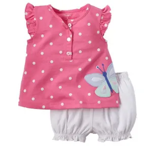 Children Girls Clothing Set Cute Short Sleeve Tops Short Pants Outfit Clothes NW