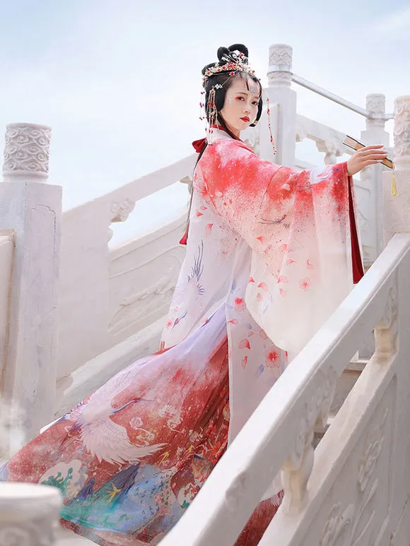 Chinese Style Lolita OP Dress 3-Piece Set Eric White Long Sleeves Polyester Lolita Dress Outfit