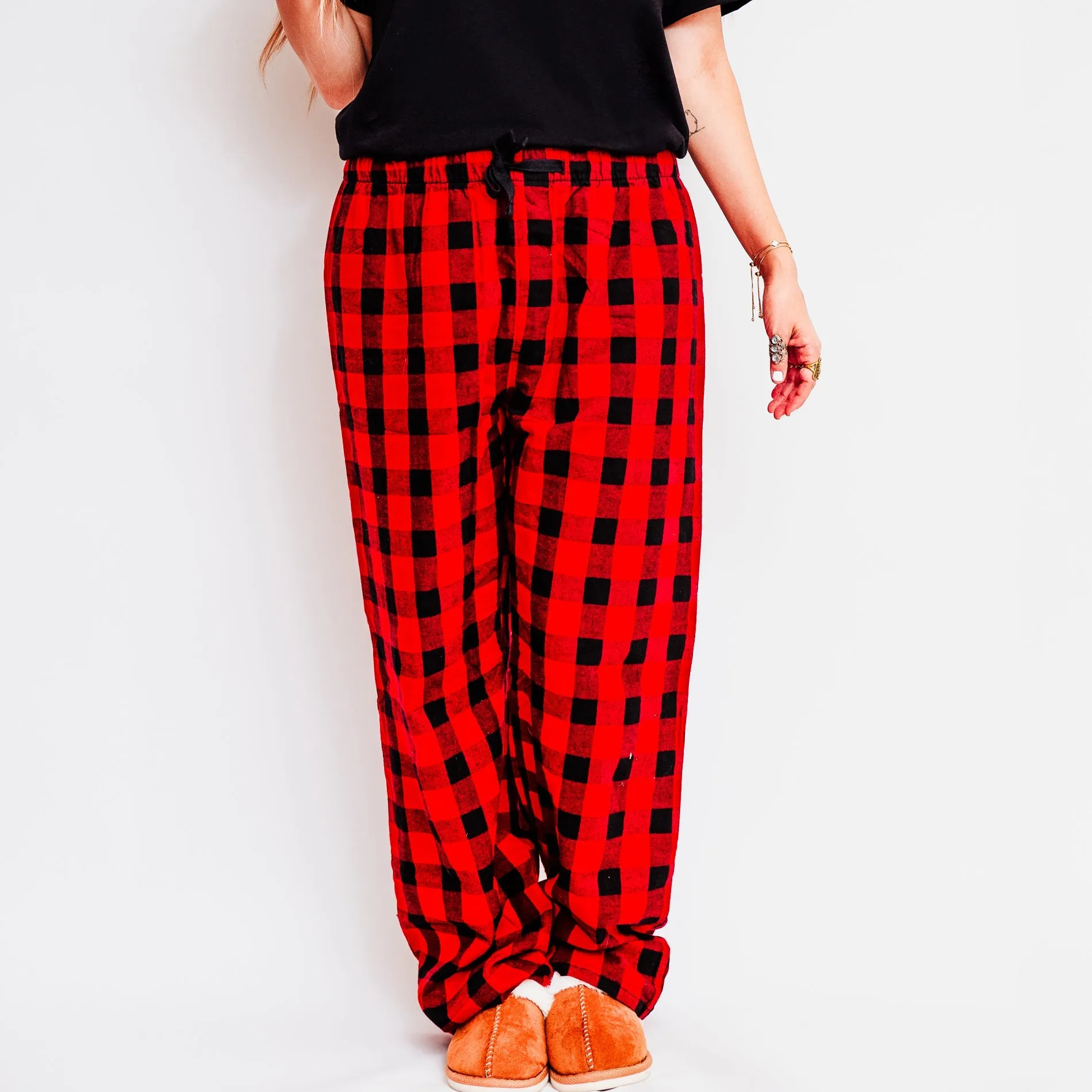 Christmas Vibes Santa Checkered | Plaid Pajama Set