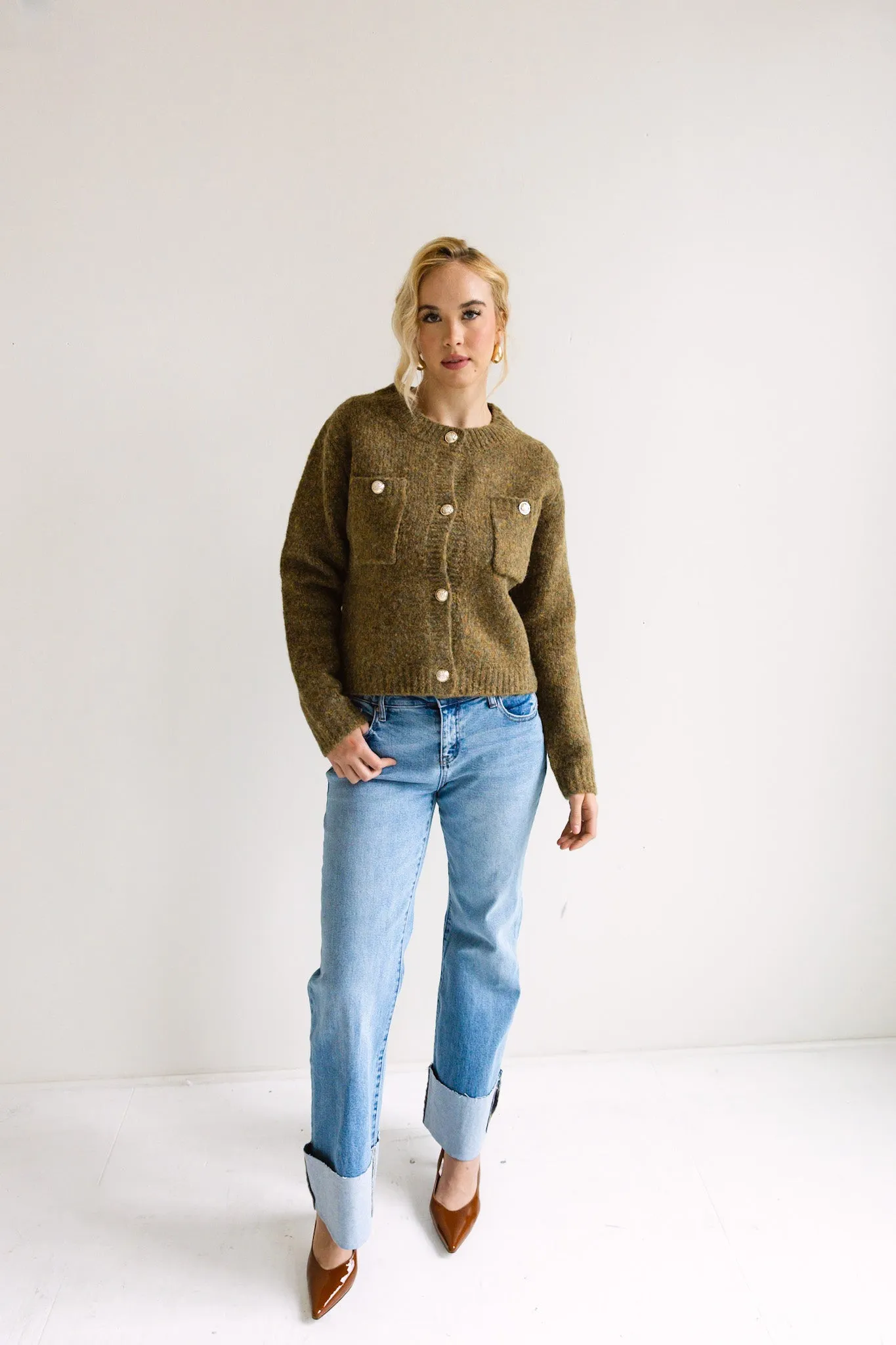 Classic Button-Up Knit Cardigan-Final Sale