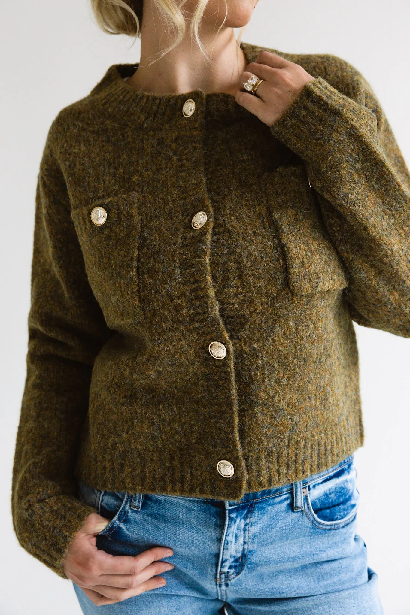 Classic Button-Up Knit Cardigan-Final Sale