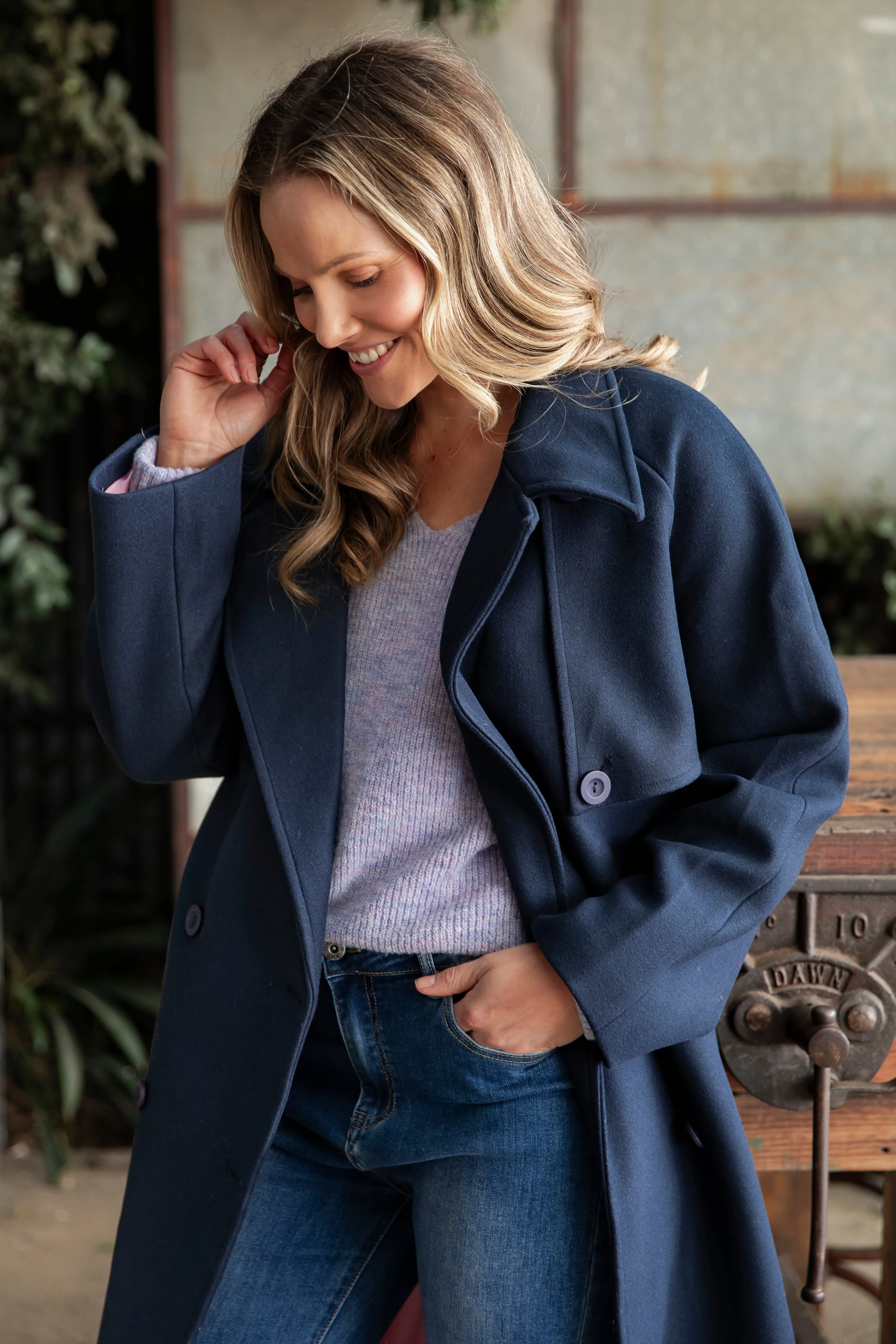 Clemence Coat - Dark Sapphire