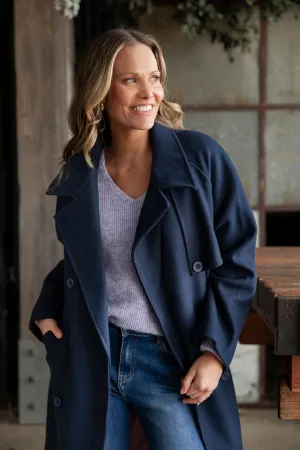 Clemence Coat - Dark Sapphire