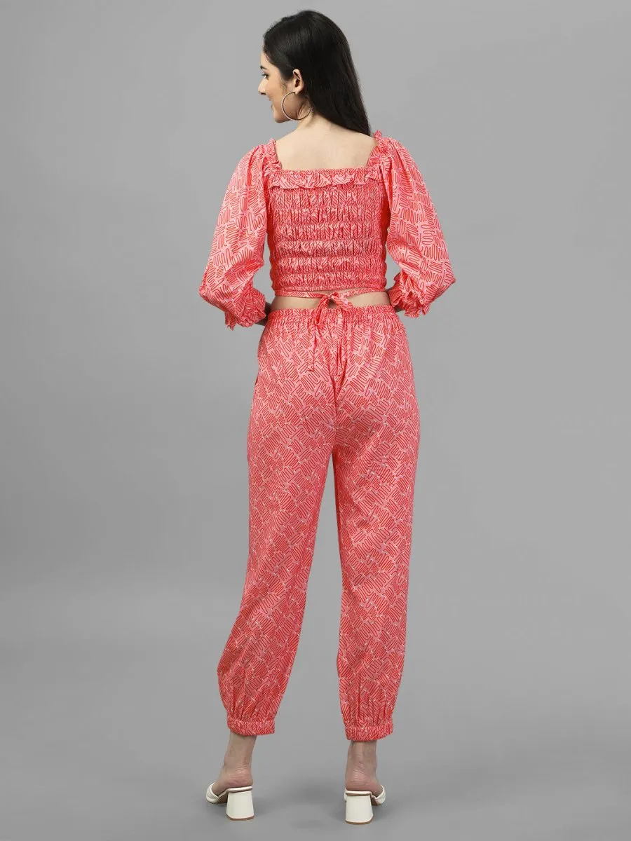 Co-Ords for Women Peach Colour.