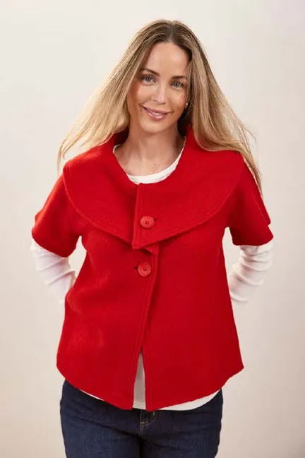 Collared Crop Coat Denim