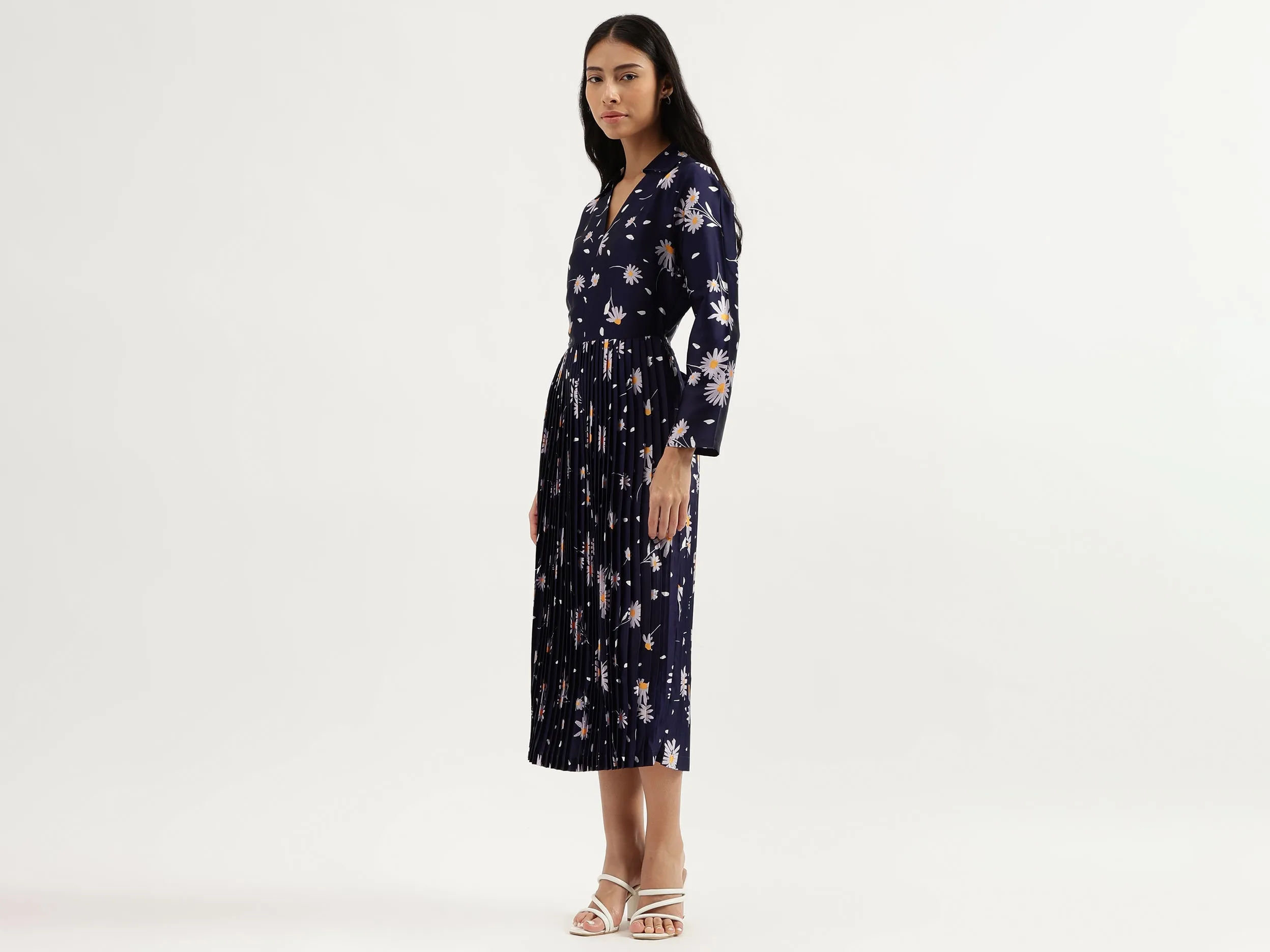 Collared Floral Print Dresses