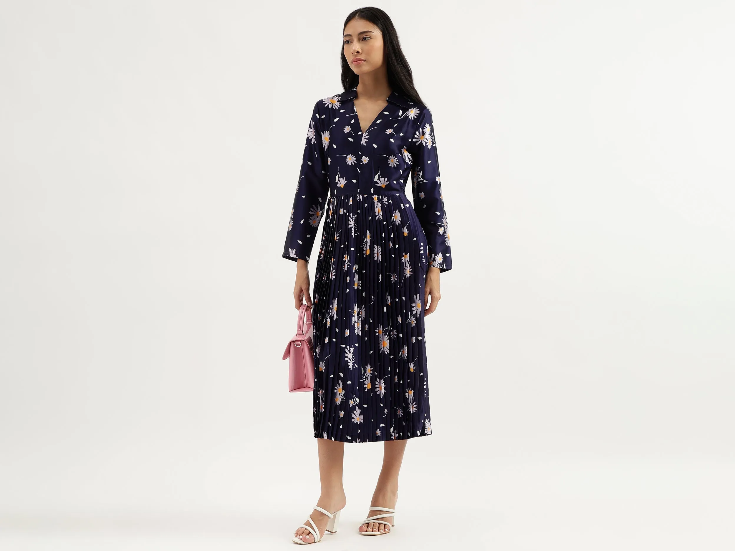 Collared Floral Print Dresses