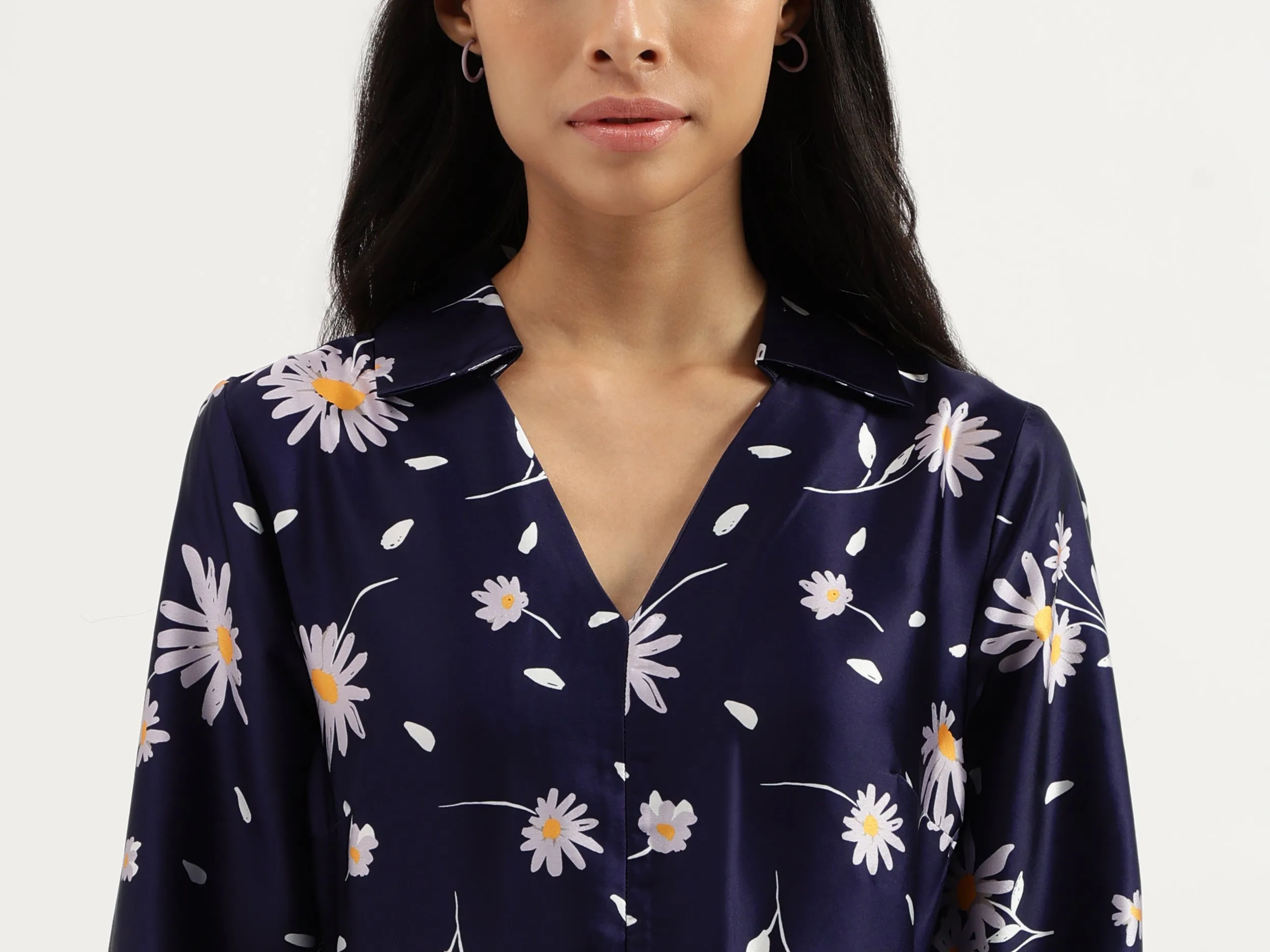 Collared Floral Print Dresses