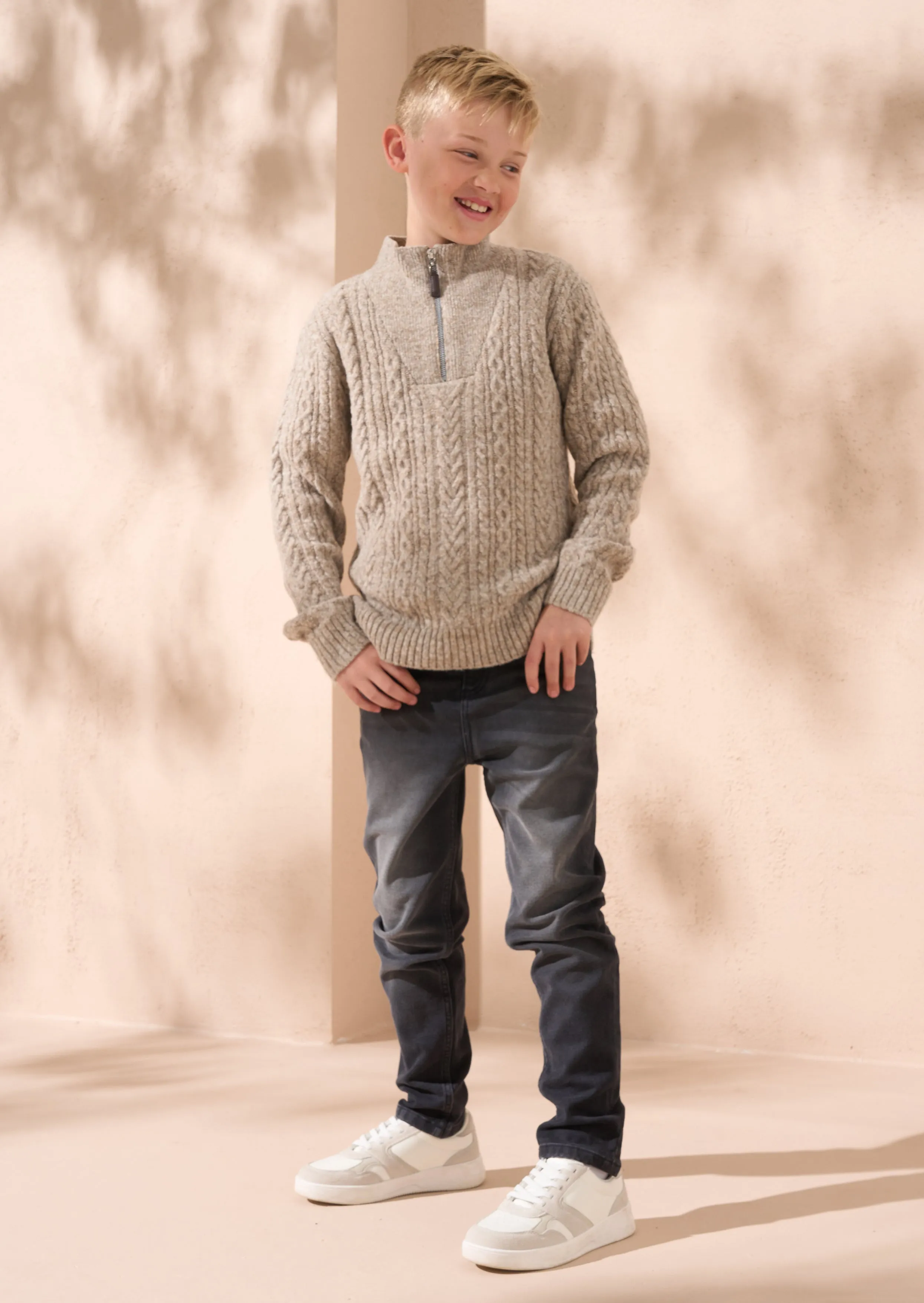 Connor Stone Cable Zip Neck