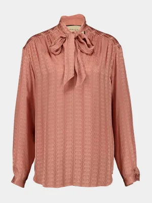 Crepe Satin Shirt With Neck Tie