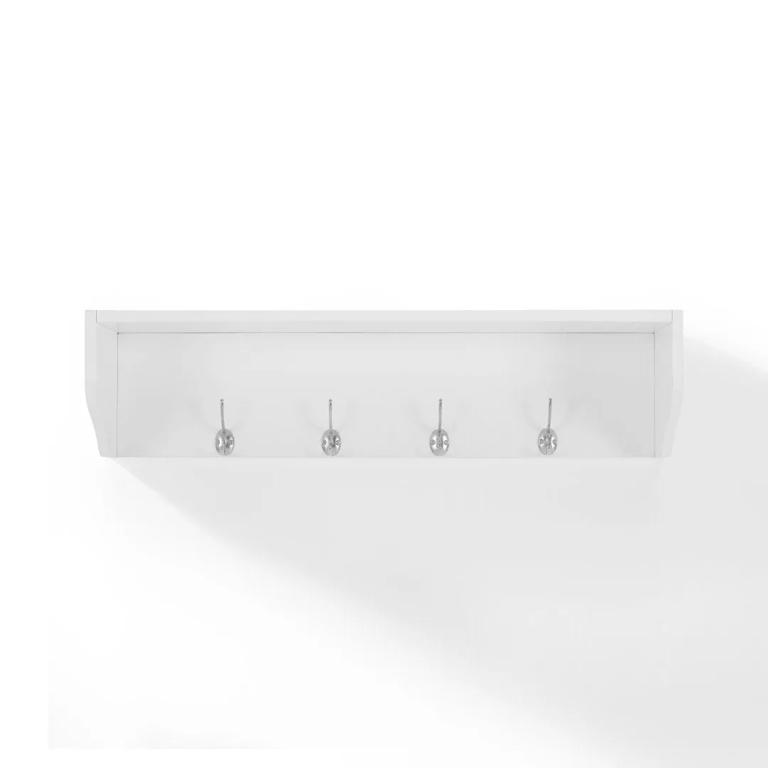 Crestshire 1 Piece Rectangle Floating Shelf with Hooks Laurel Foundry Modern Farmhouse® Finish: White