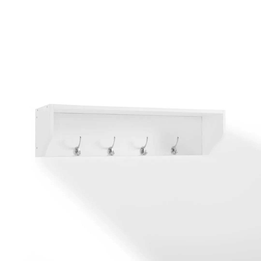 Crestshire 1 Piece Rectangle Floating Shelf with Hooks Laurel Foundry Modern Farmhouse® Finish: White