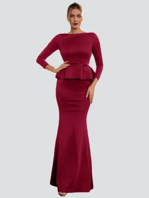 Crew Neck Mermaid Evening Dress M02158