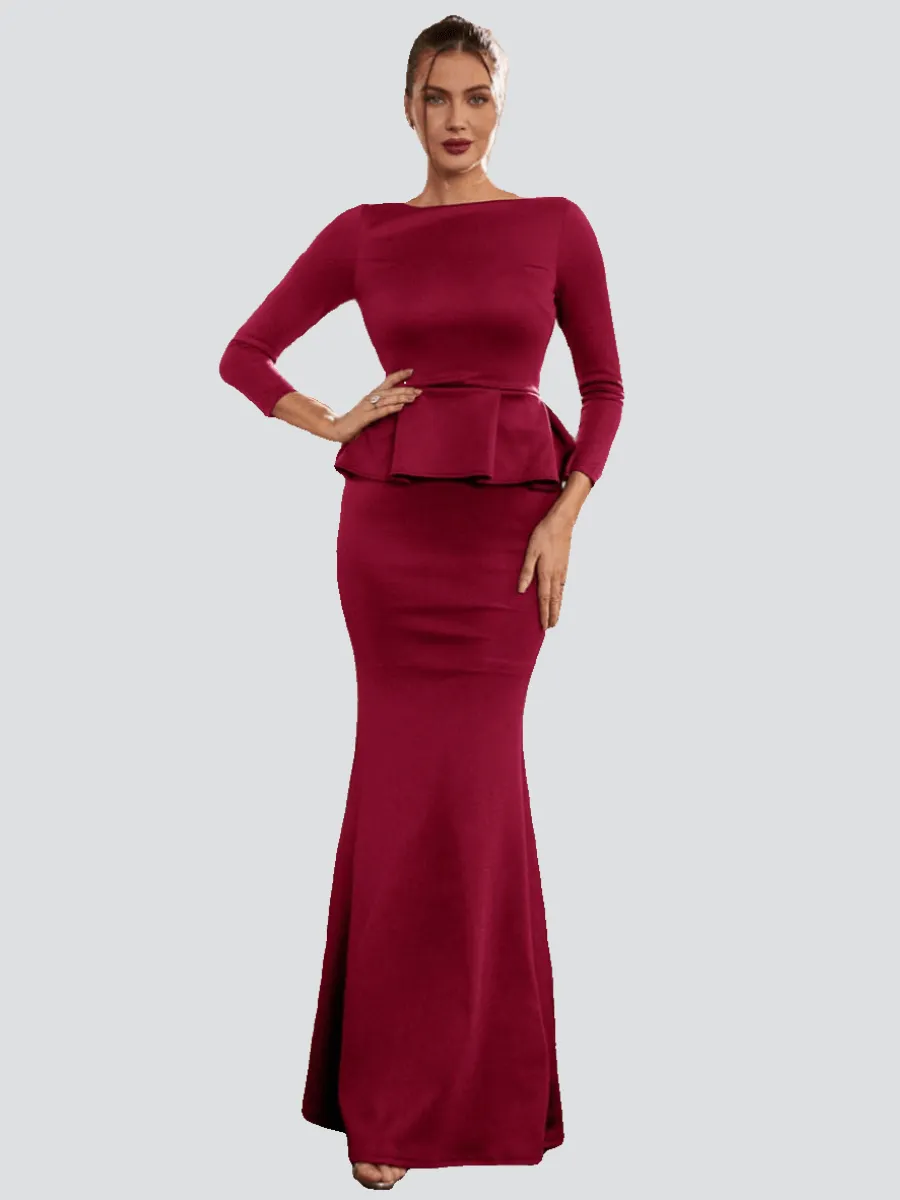 Crew Neck Mermaid Evening Dress M02158