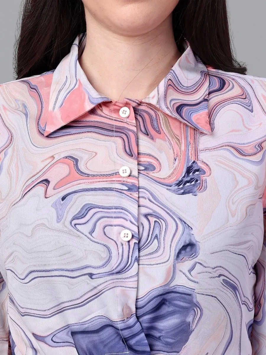 crop tops for Women western wear Marble Pink