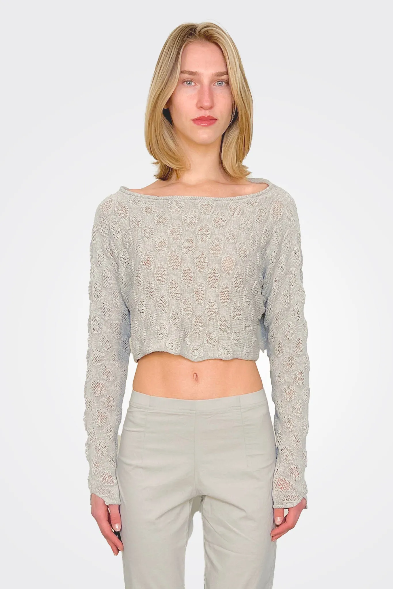 Cropped Sweater - Grey