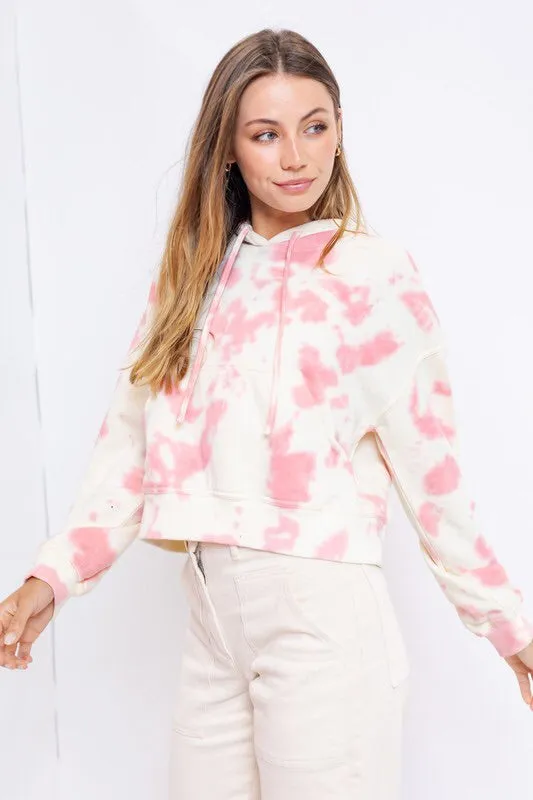 Cropped Tie Dye Hoodie