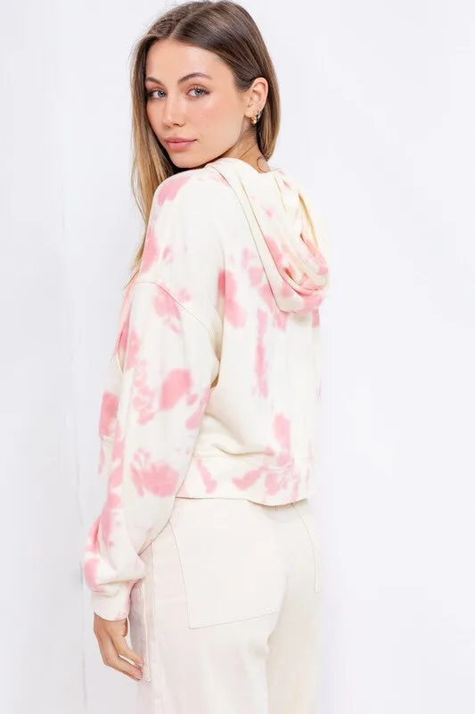 Cropped Tie Dye Hoodie