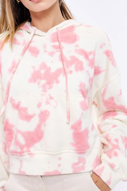 Cropped Tie Dye Hoodie