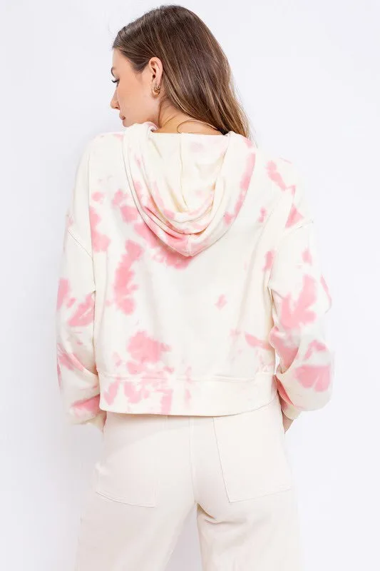 Cropped Tie Dye Hoodie