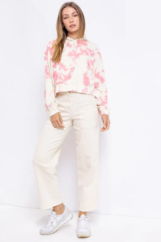Cropped Tie Dye Hoodie