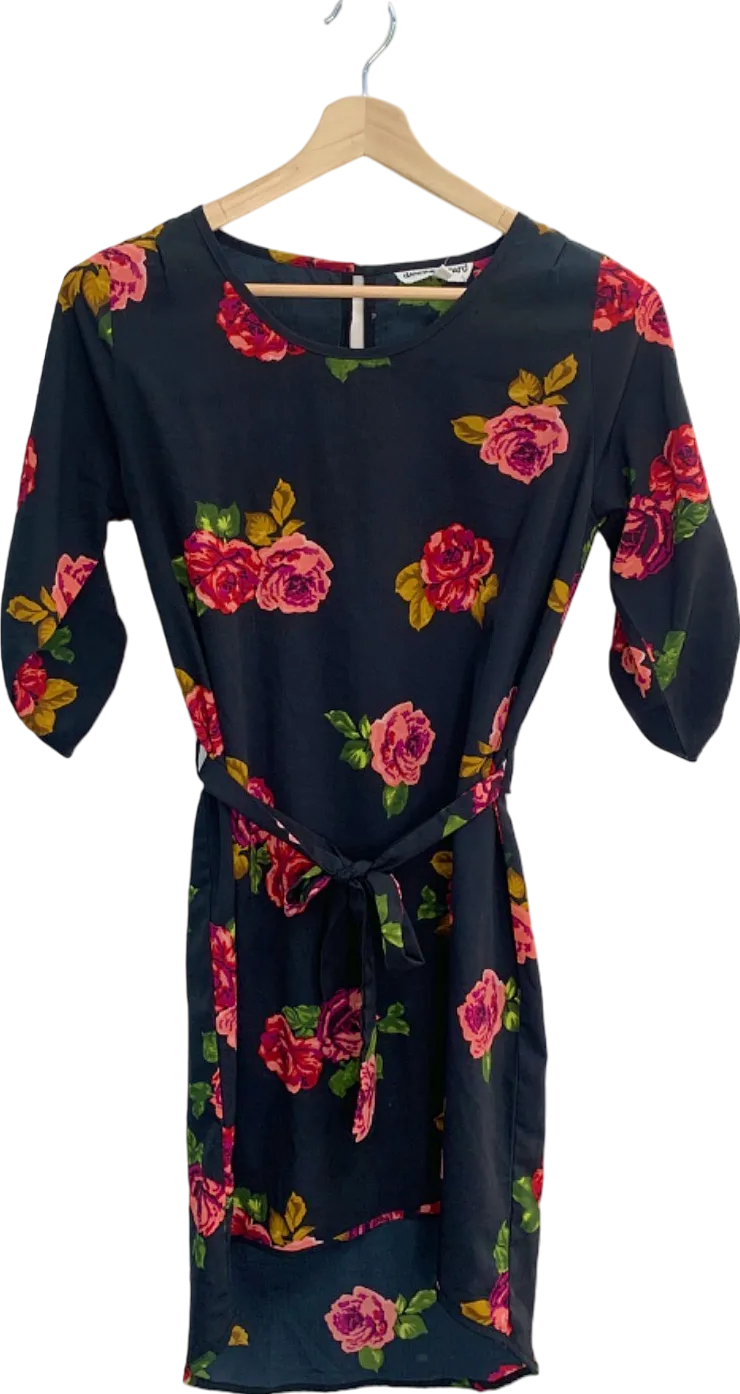Dancing Leopard Navy Floral Print Dress UK S