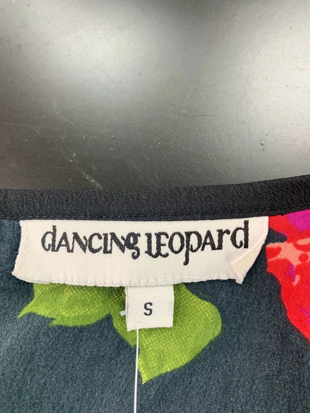 Dancing Leopard Navy Floral Print Dress UK S