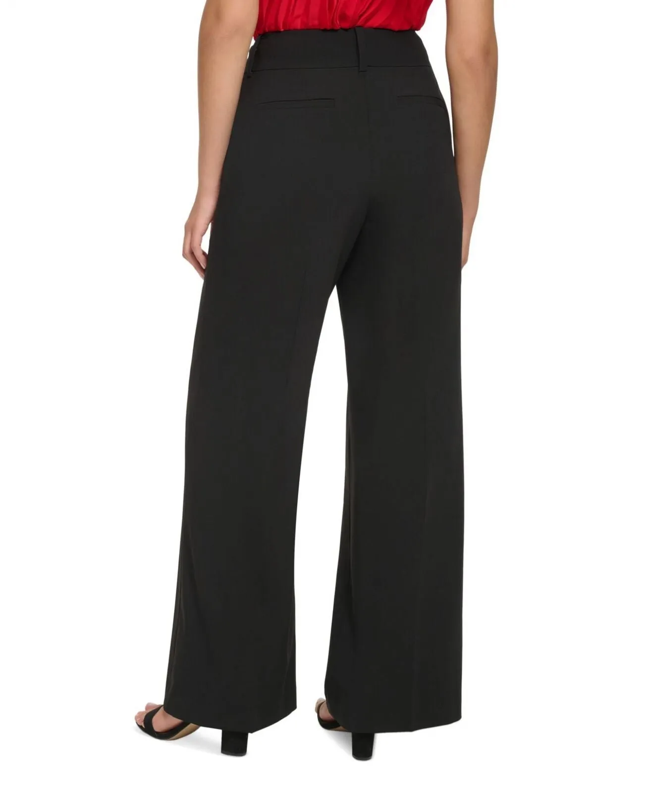 DKNY Women's High-Rise Wide-Leg Full-Length Pants UI2P7633