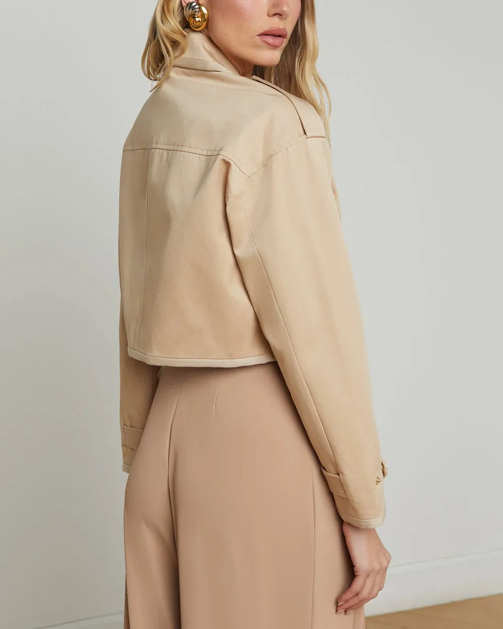 Doeskin and Ikebana Kento Crop Trench Coat
