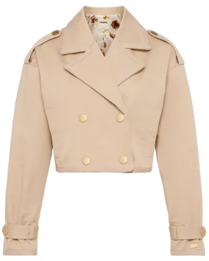 Doeskin and Ikebana Kento Crop Trench Coat
