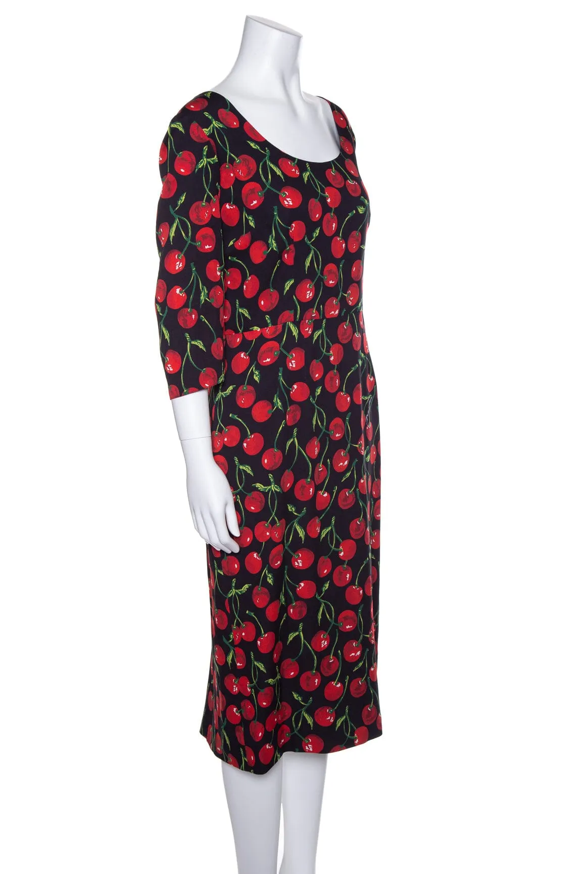 Dolce & Gabbana Black and Red Cherry Print Dress SZ N/A