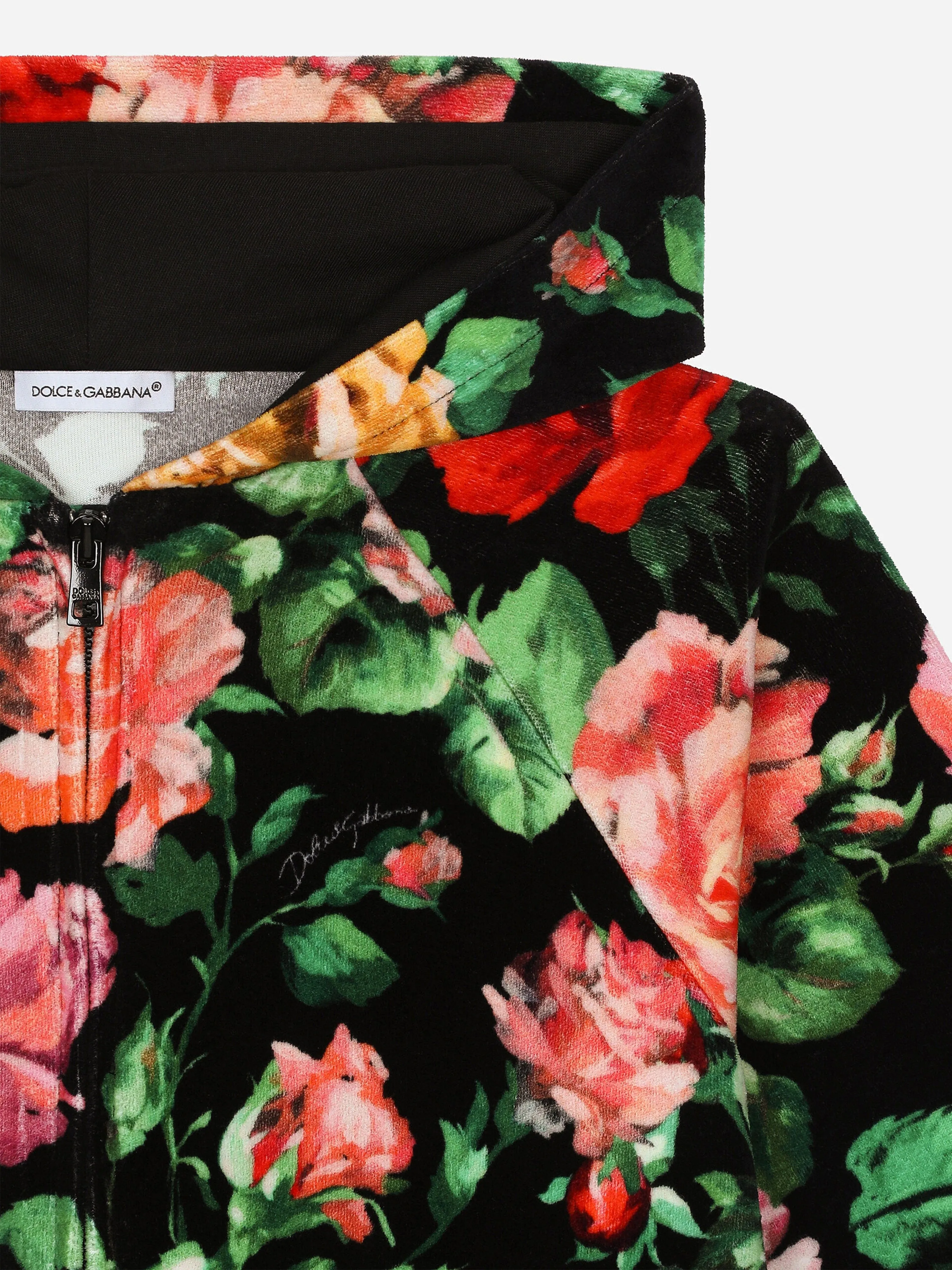 Dolce & Gabbana Girls Rose Zip Up Top in Multicolour