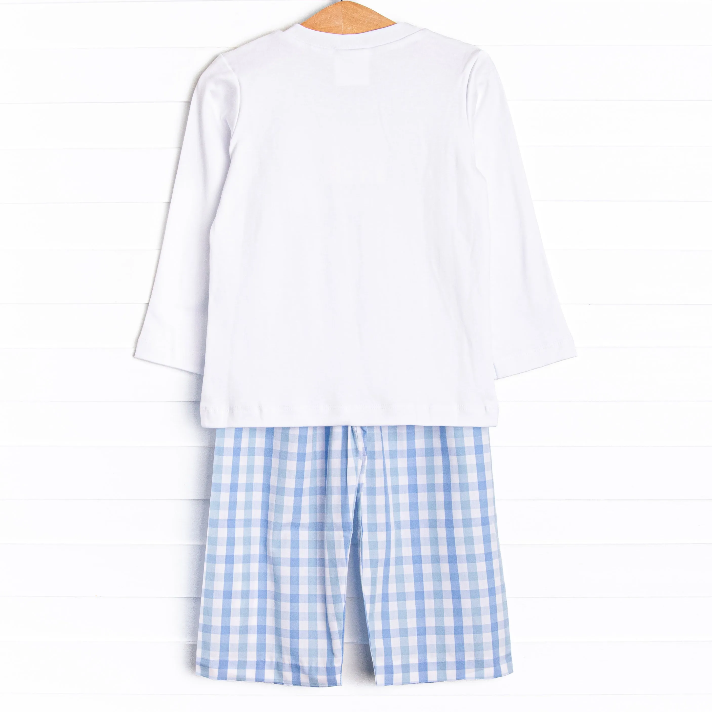 Dotted Dalmatians Smocked Pant Set, Blue