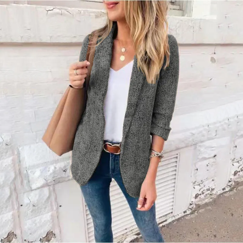 Double Breasted 3/4 Length Semi-Casual Blazer