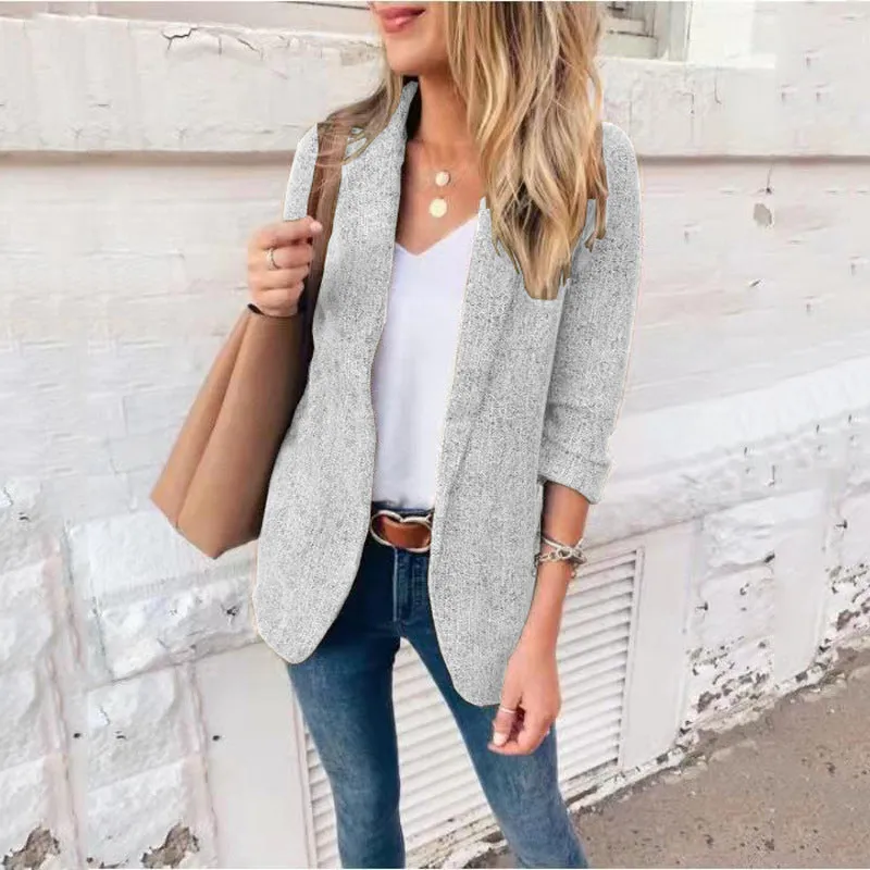 Double Breasted 3/4 Length Semi-Casual Blazer