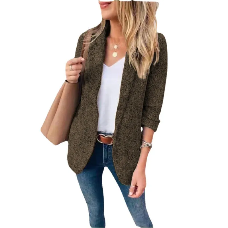 Double Breasted 3/4 Length Semi-Casual Blazer