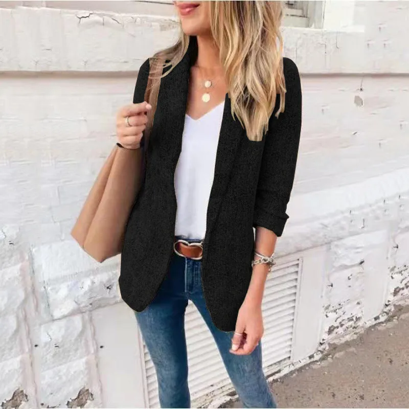 Double Breasted 3/4 Length Semi-Casual Blazer