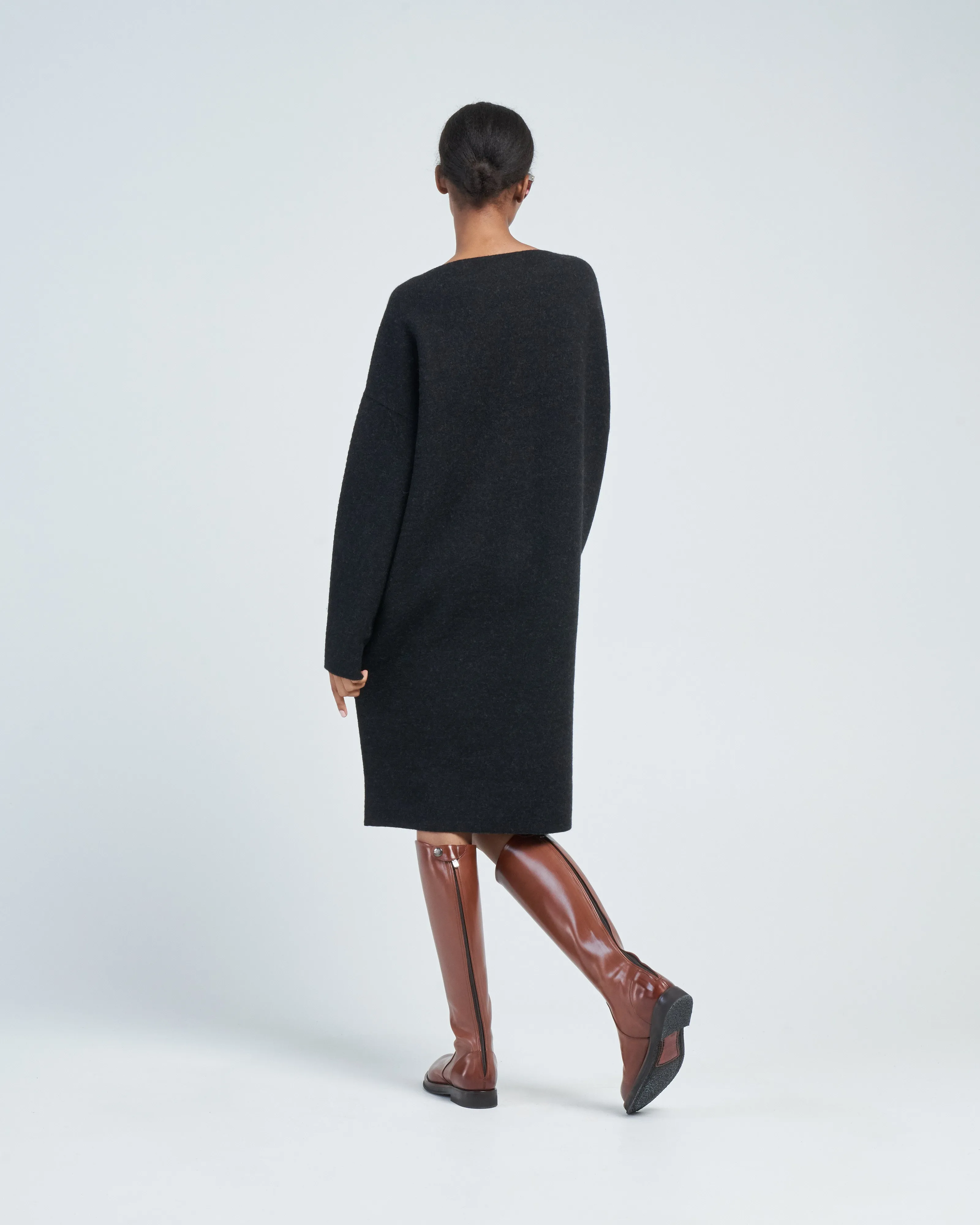 double knit boatneck dress
