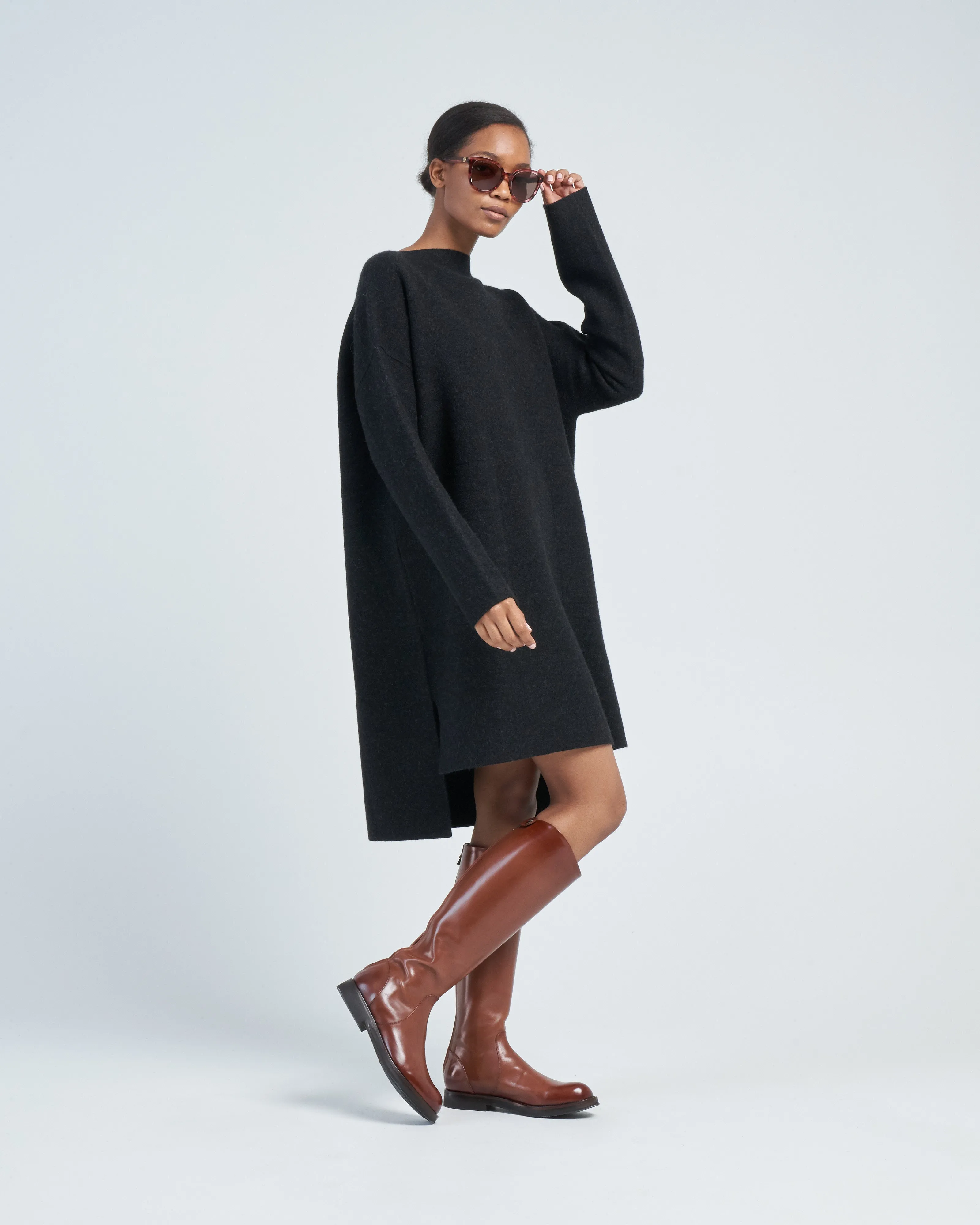 double knit boatneck dress