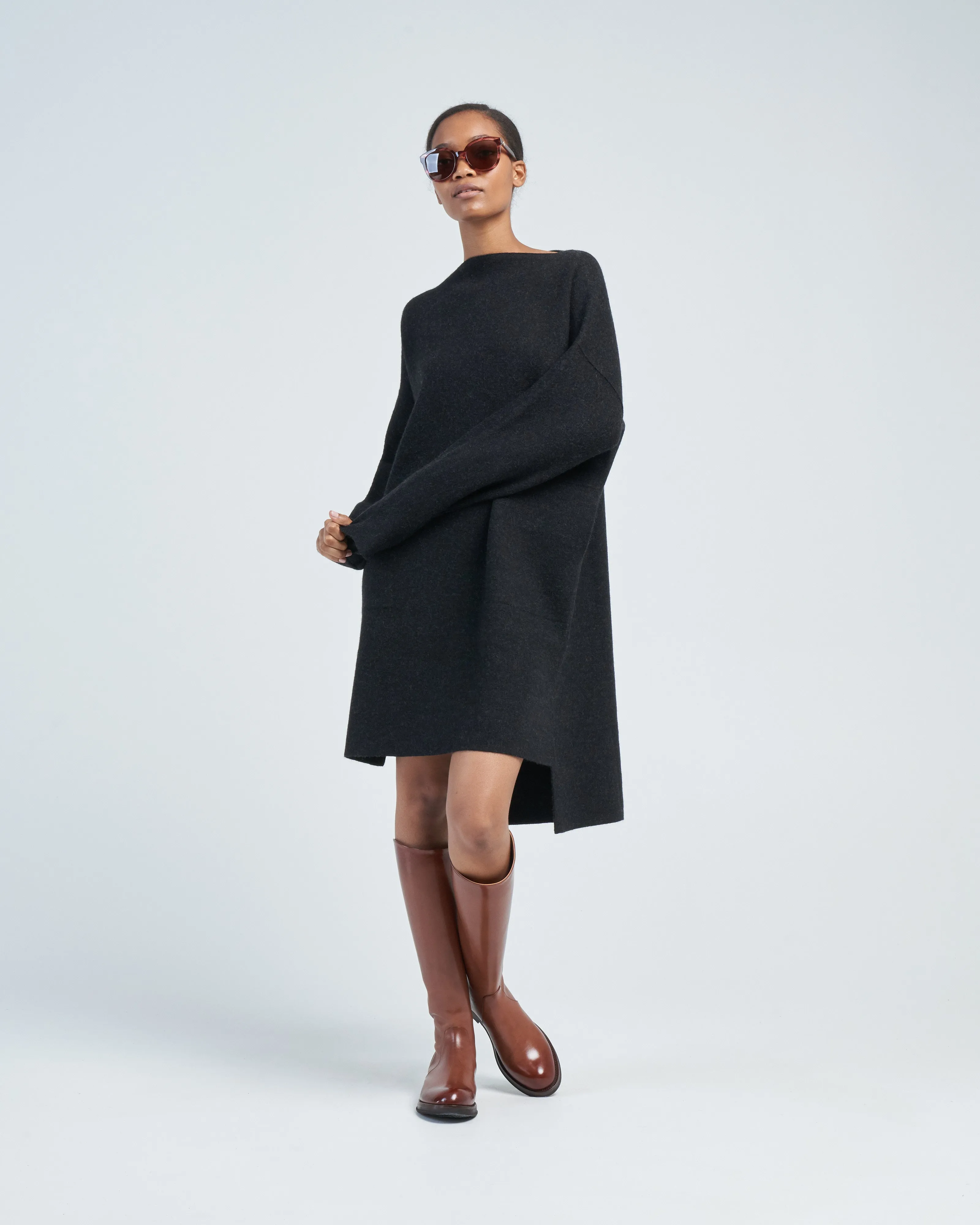 double knit boatneck dress