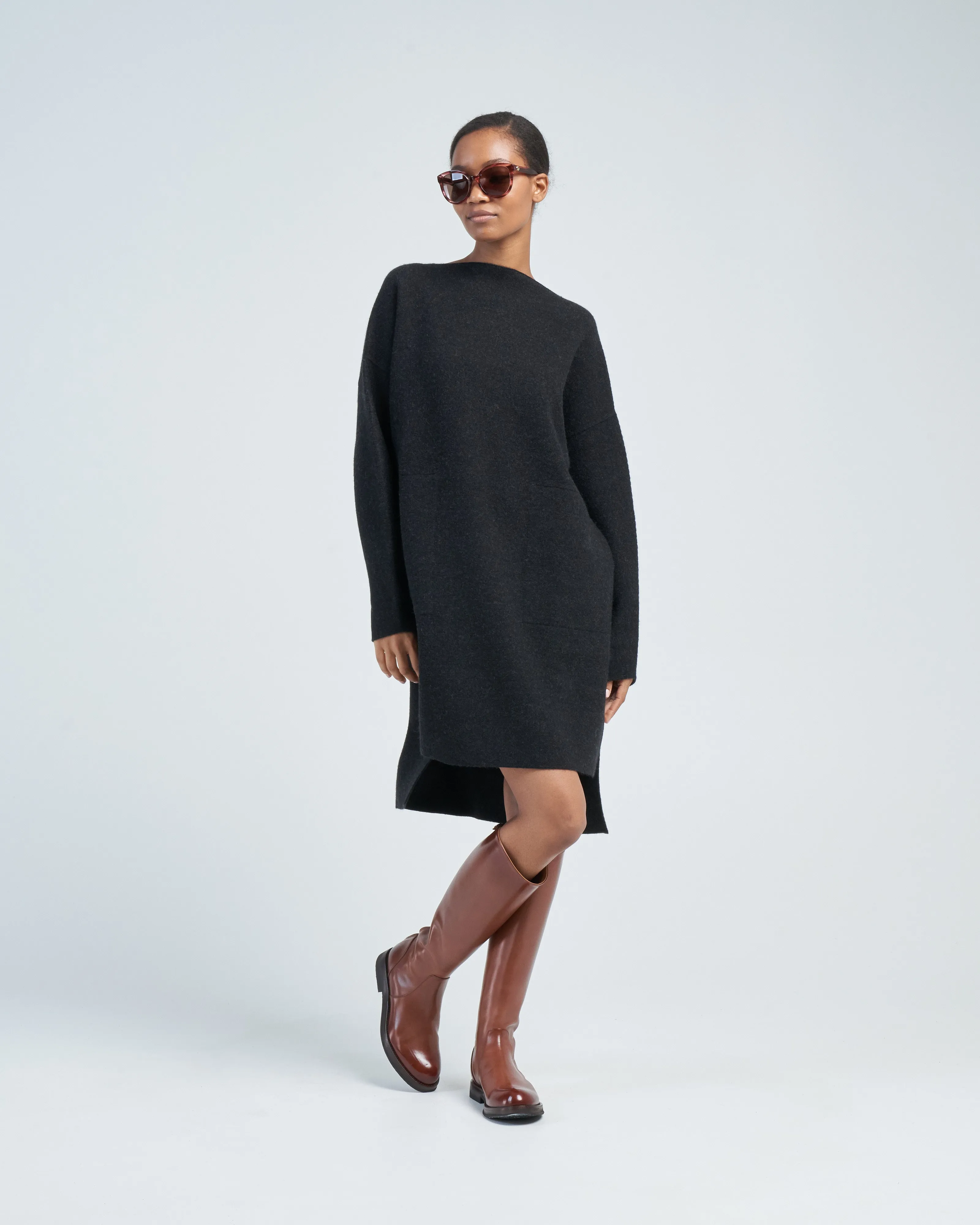 double knit boatneck dress