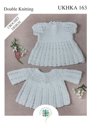 Double Knitting Crocheting Pattern Dresses 0 To 2 Years 48.5-53.5 cm 19-21 inches