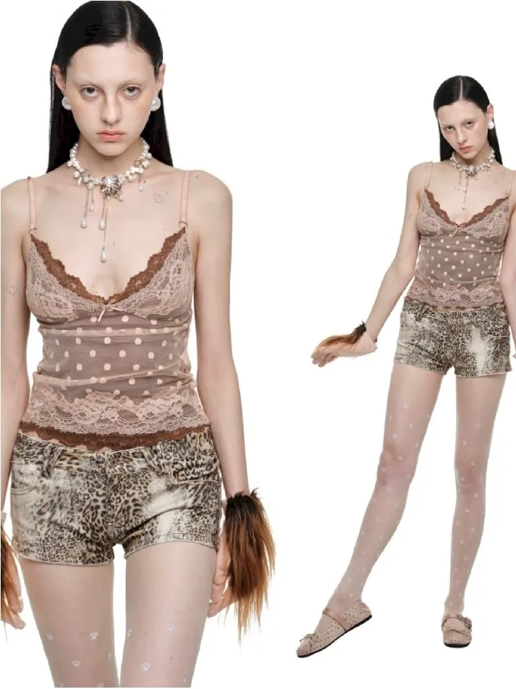 Double Layer Polka Dot Lace Inner Tops【s0000011587】